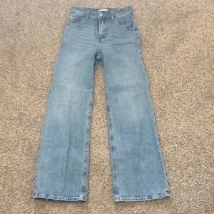 h&m blue wide leg jeans